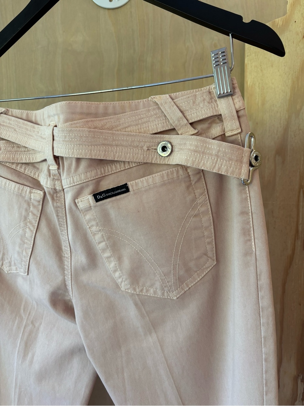 Dolce & Gabbana Y2K Harness Strap Jeans 29” Flared Bootcut Denim Jeans Khaki